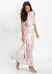 Chiffonkleid BONPRIX, Damen, Gr. 38, N-Gr, rosa (wollwei&szlig; paisley (l&auml;nge: