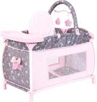 Puppenbett BAYER "Multi-Puppenbett", grau, rosa schleifen, Puppenm&ouml;bel,