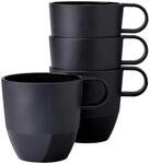Becher MEPAL "Henkelbecher Silueta 300 ml 4er Set", schwarz (nordic schwarz), 4 tlg.,