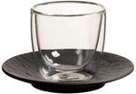Thermoglas VILLEROY & BOCH "Espressoglas mit Untertasse Manufacture Rock 70 ml