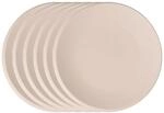 Speiseteller VILLEROY & BOCH "Speiseteller NewMoon &oslash; 27 cm 6er Set beige", beige,