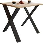 Esstisch VCM "Premium Holz Esstisch K&uuml;chentisch Xona X 80x80", braun (schwarz,