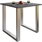 Esstisch VCM "Premium Holz Esstisch K&uuml;chentisch Xona U 80x80", schwarz (silber,