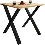 Esstisch VCM "Premium Holz Esstisch K&uuml;chentisch Xona X 80x80", braun (schwarz,