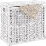 W&auml;schetruhe MY HOME "Duo", wei&szlig;, B:69cm H:61cm T:37cm, Geflecht Rattan,