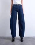 Weite Jeans TOPSHOP "TSBARREL HR DENIM JEANS DB NOOS", Damen, Gr. 30, L&auml;nge...