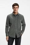 Langarmhemd BOSS ORANGE "Relegant_6_M", Herren, Gr. M (39/40), N-Gr, gr&uuml;n (open