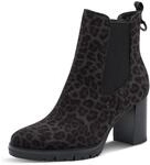 Chelseaboots TAMARIS, Damen, Gr. 36, schwarz (grau leo), Textil, Veloursleder,...