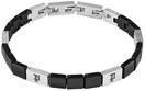 Armband POLICE "Ceramica II", edelstahlfarben, schwarz, Armb&auml;nder, 22cm, Edelstahl,