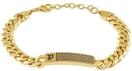 Armband POLICE "Chainmale", gold (gelbgoldfarben, schwarz), Armb&auml;nder, 22cm,