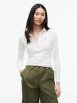 Langarm-Poloshirt TOMMY JEANS "TJW SLIM ESSENTIAL LS POLO", Damen, Gr. XS (34),...