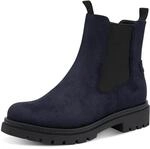 Chelseaboots MARCO TOZZI, Damen, Gr. 36, grau (dunkelblau), Textil, Schuhe