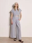Blusentop APRICOT "Crop-Shirt", Damen, Gr. XS (34), blau (navy), gewebt,
