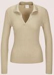 Longpullover MADELEINE "Strickpullover Glanzpullover mit Polokragen", Damen, Gr. 48,