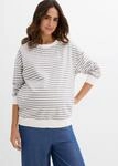 Umstandsshirt BONPRIX, Damen, Gr. 44/46 (L), grau (schattengrau, wollwei&szlig;