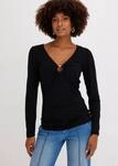 Langarmshirt BONPRIX, Damen, Gr. 32/34 (XS), schwarz, Obermaterial: 95%...