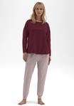 Schlafanzug TOM TAILOR, Damen, Gr. 36, rot (rot, mittel, karo), Obermaterial:...