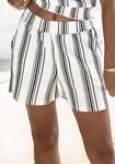 Shorts LASCANA "aus luftiger Crepeware", Damen, Gr. 38, N-Gr, wei&szlig;, marine