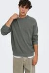 Strickpullover ONLY & SONS "ONSJOEY RLX MELANGE LS WAFFLE KNIT NOOS", Herren,...
