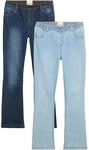 Schlupfjeans BONPRIX, M&auml;dchen, Gr. 134, N-Gr, blau (dunkelblau denim, hellblau