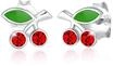 Paar Ohrstecker ELLI "Ohrringe Kinder Kirsche Glas Kristalle Rot 925 Sterling...