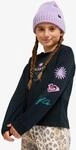Sweatshirt ROXY "ORCHIDREGULAR LS", M&auml;dchen, Gr. 12, schwarz (anthrazit),