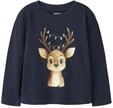 Langarmshirt NAME IT "NMFVOSMAS LS NREG TOP", M&auml;dchen, Gr. 98, navy blazer