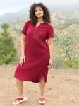 Tunikakleid SHEEGO "Kleid", Damen, Gr. 48, Normalgr&ouml;&szlig;en, rot (kirsche), 100%
