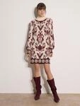 Strickkleid APRICOT "Minikleid im Folkstil", Damen, Gr. 8, Strick, rot (stone),