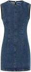 Jeanskleid HUGO "Glimmer", Damen, Gr. L, N-Gr, ohne &Auml;rmel, Denim/Jeans, blau...