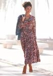 Maxikleid LASCANA "mit Bl&uuml;mchenprint und V-Ausschnitt aus Viskose, locker bequemer