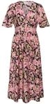 Midikleid KAFFE "Damen Kleid KAsirena", Damen, Gr. 38, N-Gr, pink (pink flower