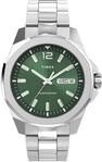 Quarzuhr TIMEX "ESSEX", silber (silberfarben, gr&uuml;n), Armbanduhren, Herren,