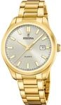 Quarzuhr FESTINA "Classic Steel", gold (goldfarben, creme, champagnerfarben),