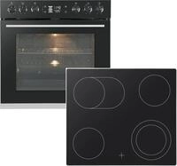 HANSEATIC Elektro-Herd-Set "HB72A1B+HC66CB", Energieeffizienz: A+, schwarz, Herdsets,