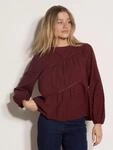 Blusentop APRICOT "Crochetbluse", Damen, Gr. XS (34), rot (burgund), gewebt,
