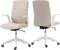 Drehstuhl DUO COLLECTION "Floris", beige (sand, wei&szlig;, sand), B:60cm H:101cm T:60cm,