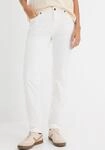 Straight-Jeans BONPRIX "Straight Jeans Mid Waist, Stretch", Damen, Gr. 50, N-Gr,