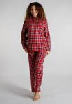 Schlafanzug TOM TAILOR, Damen, Gr. 36, rot (rot, mittel, karo), Obermaterial:...