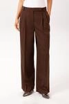 Anzughose ANISTON CASUAL, Damen, Gr. 36, N-Gr, braun (braunmeliert, wollwei&szlig;),...