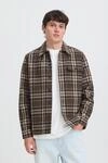 Langarmhemd BLEND "BHEVAN OVERSHIRT", Herren, Gr. M, N-Gr, braun (turkish...
