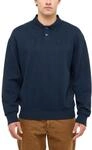 Langarmshirt MUSTANG "Herren Style Aledo", Herren, Gr. S, blau (navy), Strick, 100%