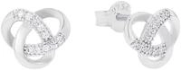 Paar Ohrstecker AMOR "Knoten-Optik", silber (silberfarben, wei&szlig;, wei&szlig;), Ohrringe,