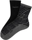 Socken HUGO UNDERWEAR "2P RS ZEBRA CC W", Damen, Gr. 35-38, schwarz (medium grau