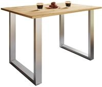 Esstisch VCM "Premium Holz Esstisch K&uuml;chentisch Xona U 140x50", braun (silber,