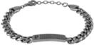 Armband POLICE "Chainmale", silber (gunfarben, schwarz), Armb&auml;nder, 22cm, Edelstahl,