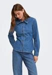 Jeansbluse ONLY "ONLUNA FITTED SHIRT DNM", Damen, Gr. XS, blau (medium blau...