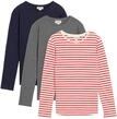 Langarmshirt BONPRIX, M&auml;dchen, Gr. 128/134, bunt (erdbeere, wollwei&szlig;...