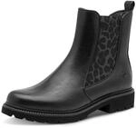 Chelseaboots TAMARIS, Damen, Gr. 38, w&auml;rmend, schwarz (schwarz, leo), Elastischer