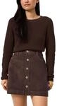 Rundhalspullover QS, Damen, Gr. XS, braun, Strick, Obermaterial: 50% Baumwolle, 50%
